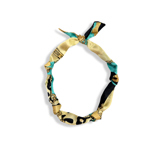 Scarf Bandana for Charm Necklace DIY - Multiple Options: Light Blue- Cream - Leopard