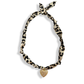 Scarf Bandana Charm Necklaces : Heart CZ - Purple Blue Abstract Scarf