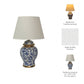 Table Lamp - Blue Ceramic Chinoiserie Floral Birds, 19 in.
