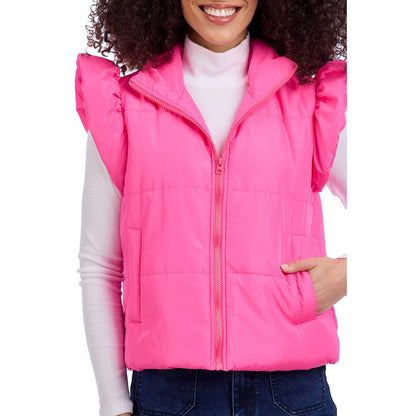 Pink Lile Ruffle Quilted Vest