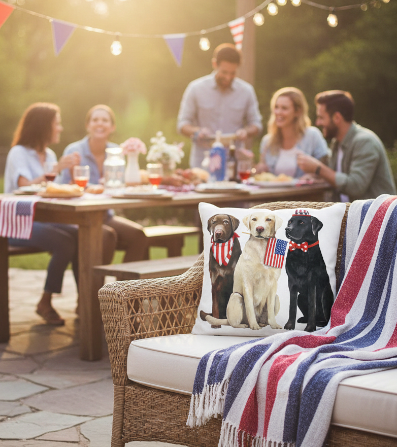Pillow - Patriotic Dogs 1 - indoor / outdoor cushion: 19x24
