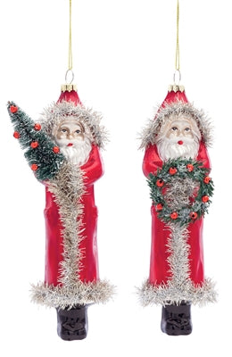 Santa Glass Ornament