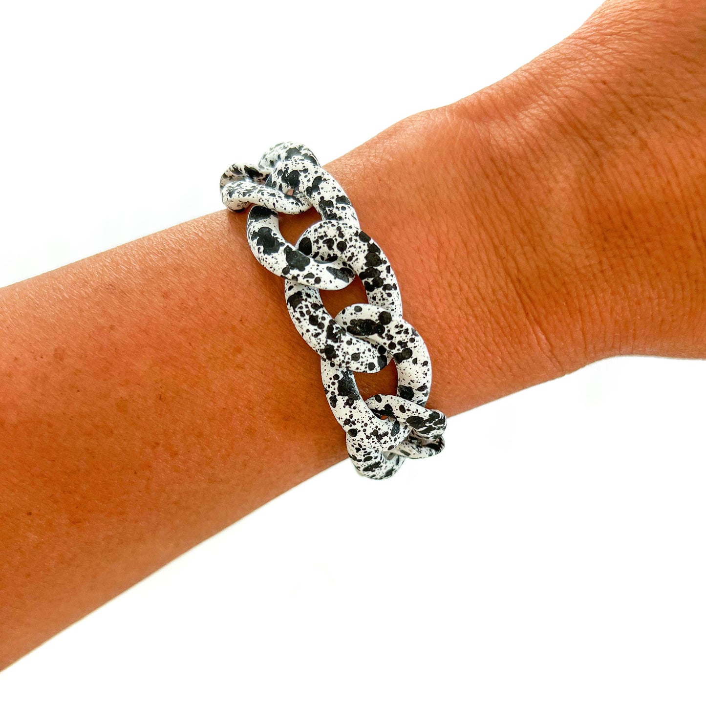 All Chunky Acrylic Chain Link Bracelet: Matte Mauve