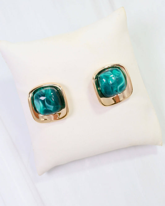Waterbury Stud Earring Green: Default