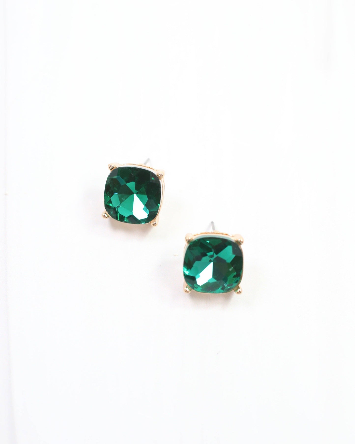 Julien Stone Stud Earring Green: Default