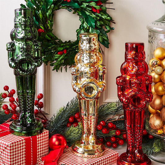 Mercury Glass Finish Nutcracker Decor (3 Colors)