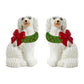 Holiday Hound Staffordshire Dog Statues w/Holiday Wreath (2 Styles)