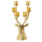 Gold Stag Candelabrum Centerpiece w/Six Removeable Tealight Candleholders