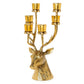 Gold Stag Candelabrum Centerpiece w/Six Removeable Tealight Candleholders