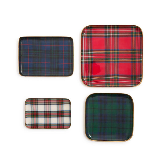 Tartan Decorative Metal Trays (4 Styles)