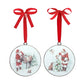 Santa and Animal Disc Iron Ornament