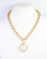 Lexington Link Pearl Charm Necklace Gold: Default