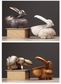 Pelican Resin Storage Bowl Animal Sculpture Home Decor: Dark Green