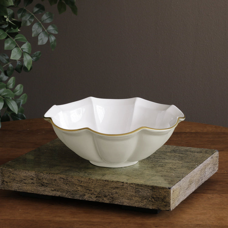 ENCANTO Devon Large Bowl (Cream and White)