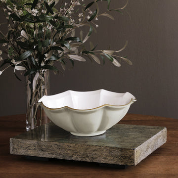 ENCANTO Devon Large Bowl (Cream and White)