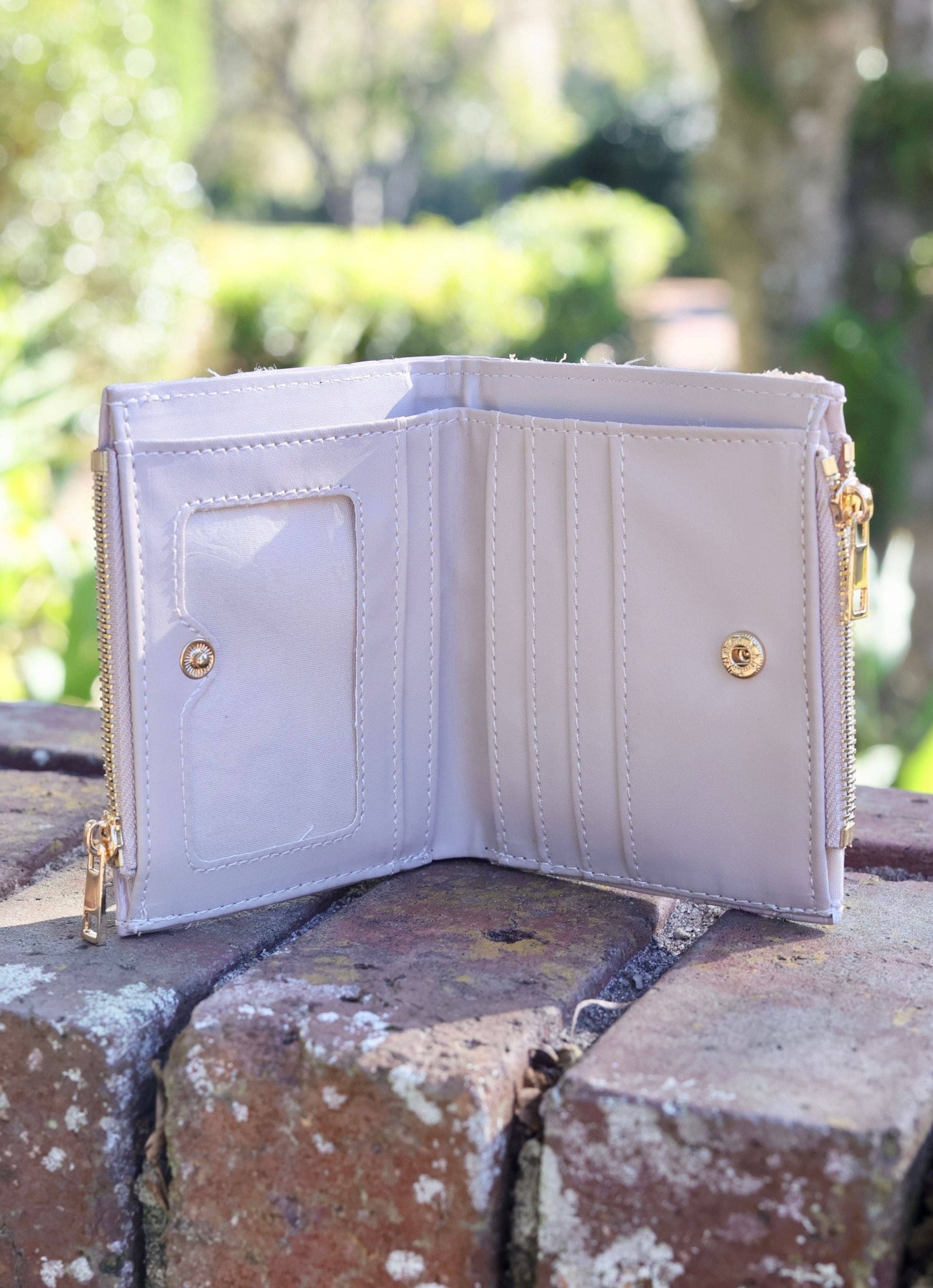 Monica Double Zip Wallet NUDE PATENT LQ: Default