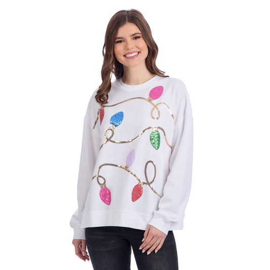 White Holiday Sparkle Sweatshirt