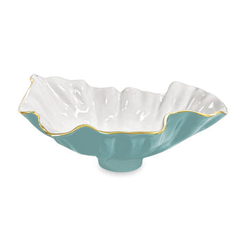 Encanto Bloom Medium Bowl (Turquoise and White)