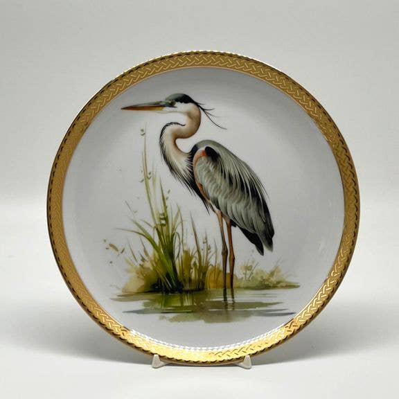 Blue Heron Plate, 8"