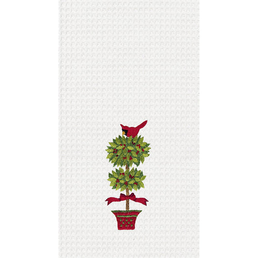 Cardinal In Topiary Kitchen Towel