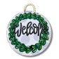 Gray "Welcome" Wreath Hanger + Mini