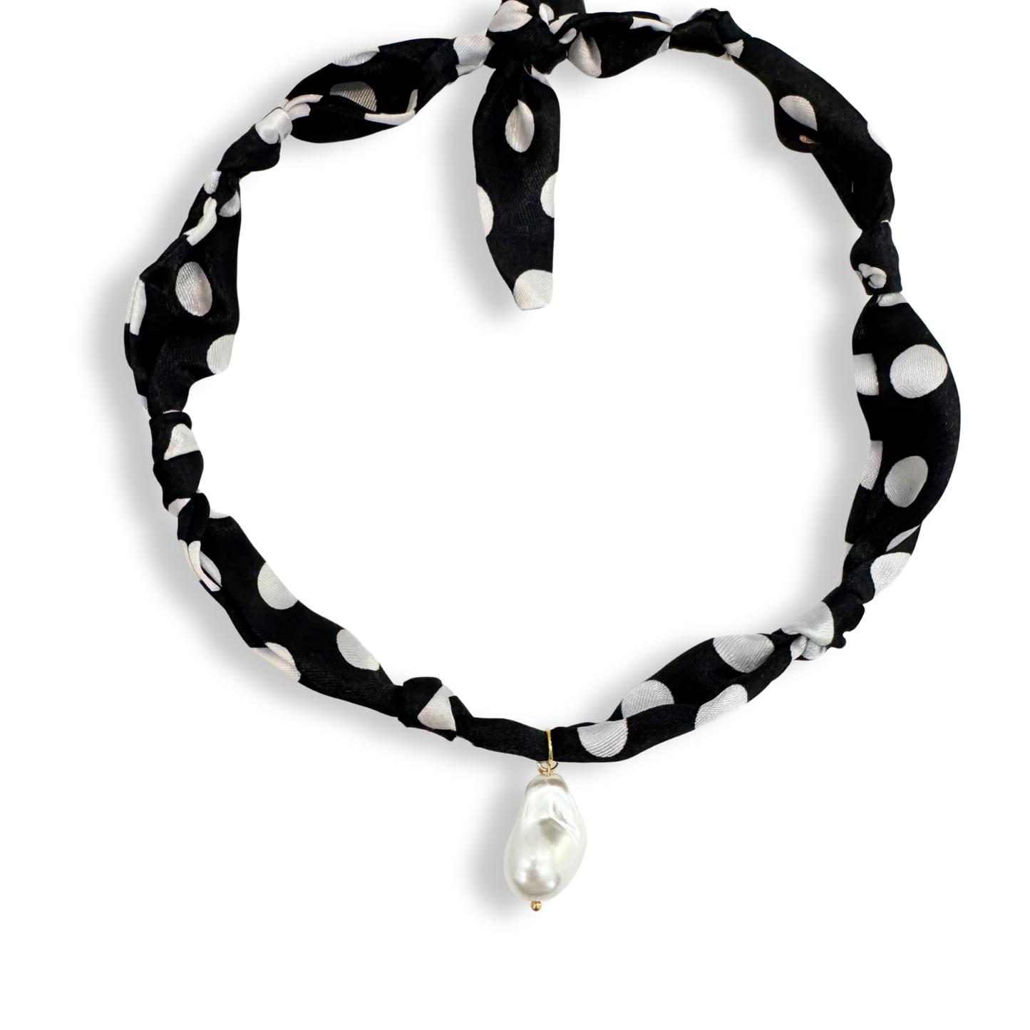 Scarf Bandana Charm Necklaces : Heart CZ - Purple Blue Abstract Scarf