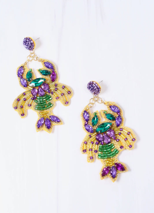 Mardi Gras Crawfish Earring MULTI: Default