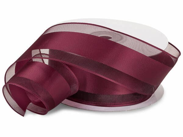 Wired Satin Stripe Sheer Ribbon: White / 1 Pack / 1-1/2"x25 yards