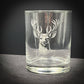 Stag Double Old Fashioned Glass - 14 oz Vintage Engraved Design