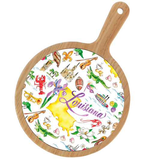 Louisiana LA State Bamboo Cheese Board Rosanne Beck