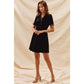 CHRISTMAS HOLIDAY VELVET RUFFLED MINI DRESS: BLACK / XL