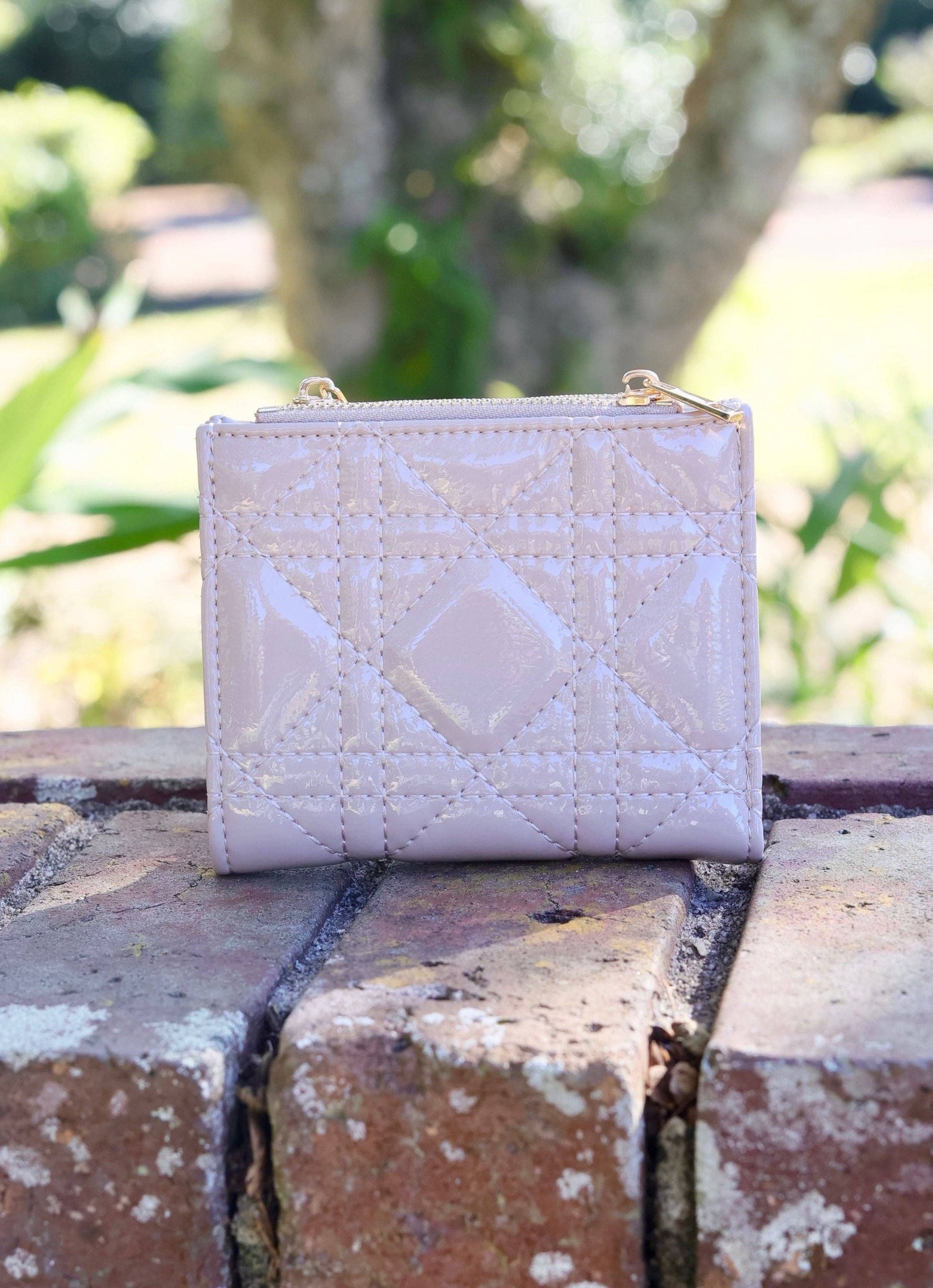 Monica Double Zip Wallet NUDE PATENT LQ: Default