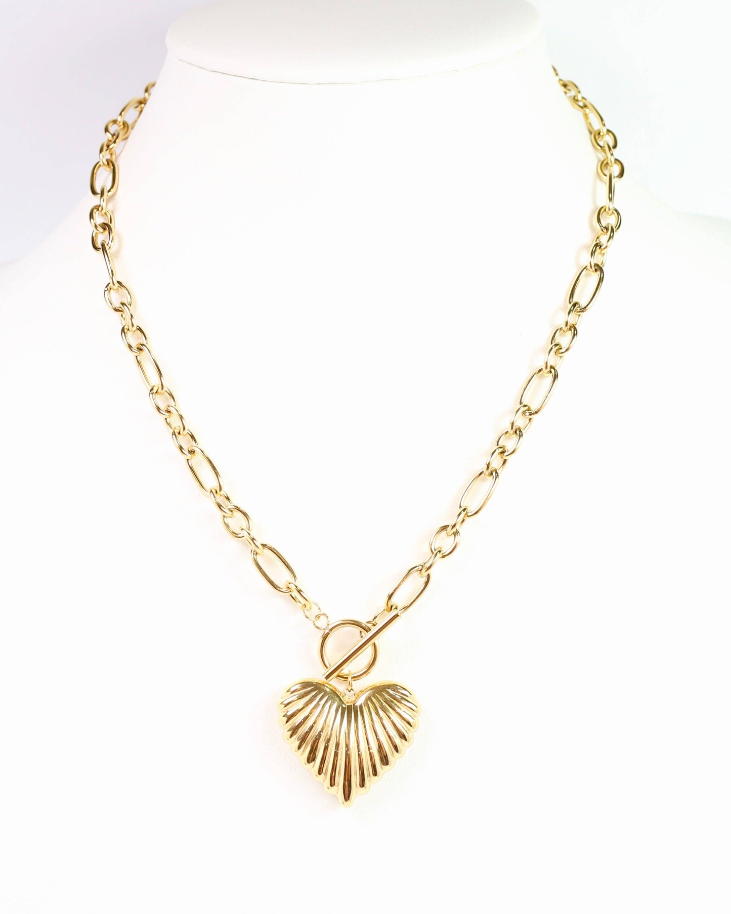 Kathi K Heart Charm Necklace Gold: Default