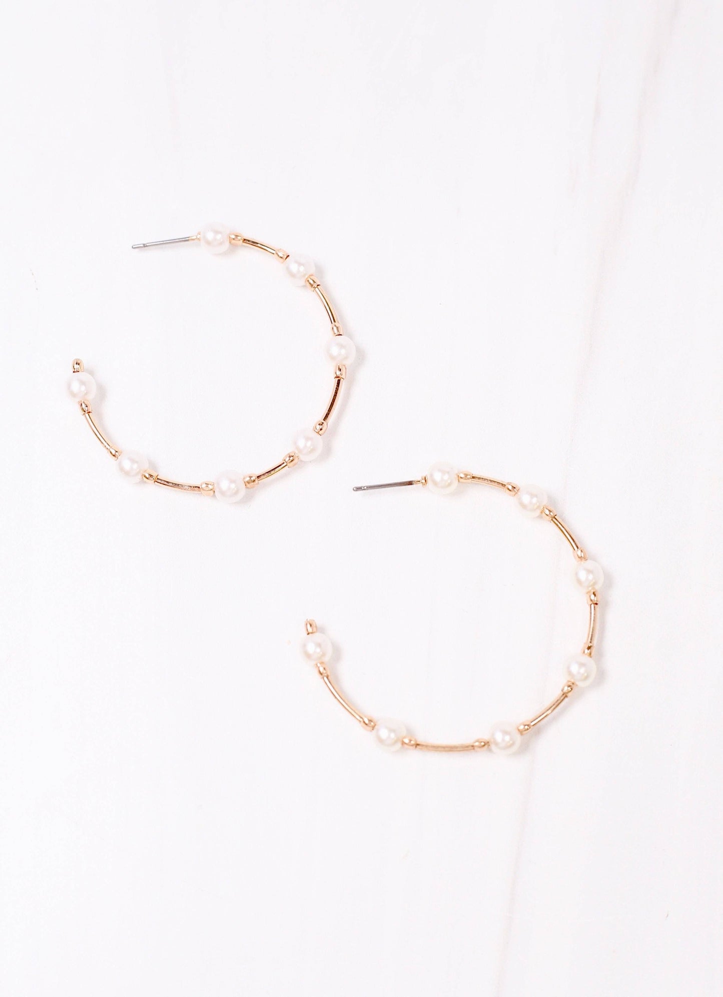Boneta Pearl Hoop Earring GOLD
