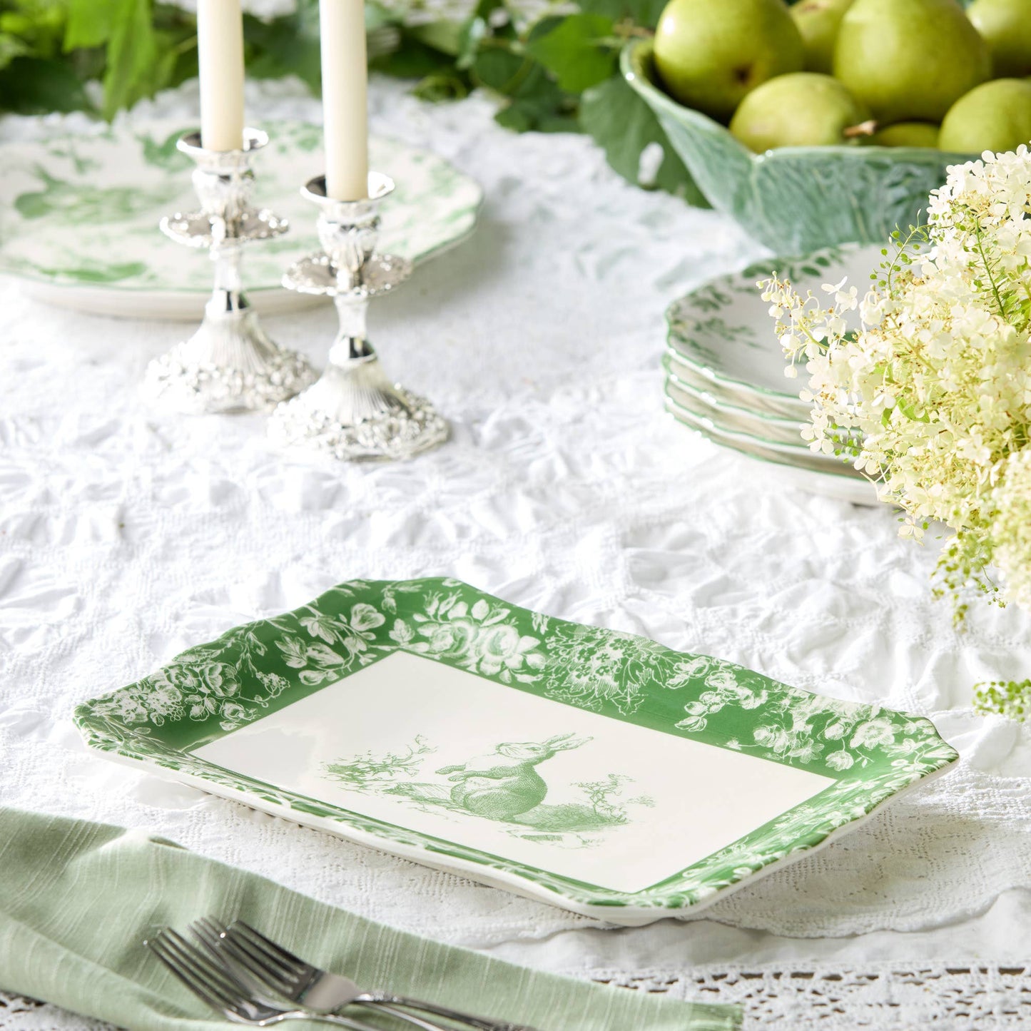 Le Jardin Rectagular Platter 14in x 10in