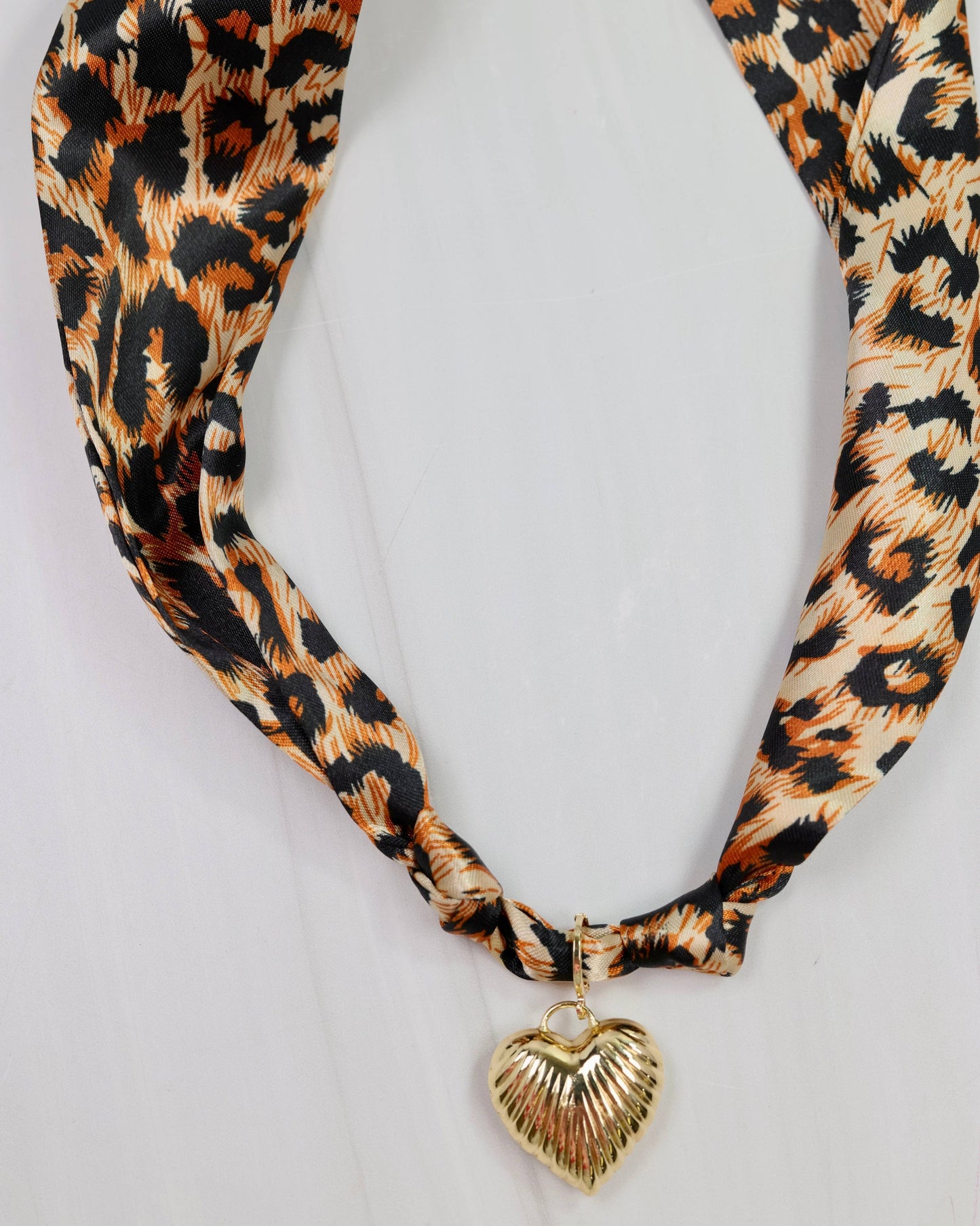 Lillie Scarf Charm Necklace LEOPARD: Default