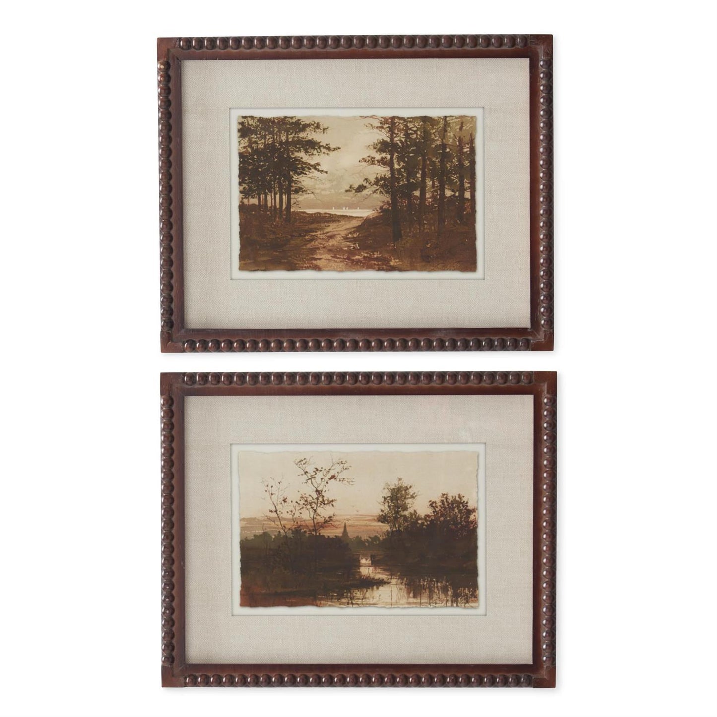 Brown Bead Wood Framed Landscape Prints (2 Styles)