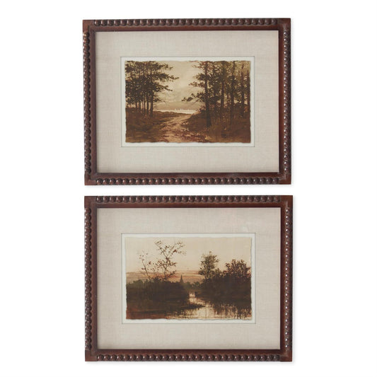 Brown Bead Wood Framed Landscape Prints (2 Styles)