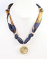 Shannon Scarf Charm Necklace Navy Gold