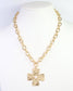 Cayce Small Cross Charm Necklace Gold: Default