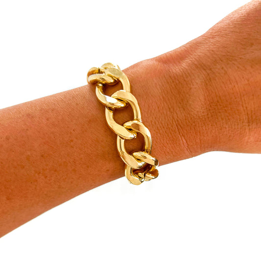 All Chunky Acrylic Chain Link Bracelet: Gold