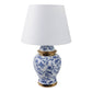 Table Lamp - Blue Ceramic Chinoiserie Floral Birds, 19 in.