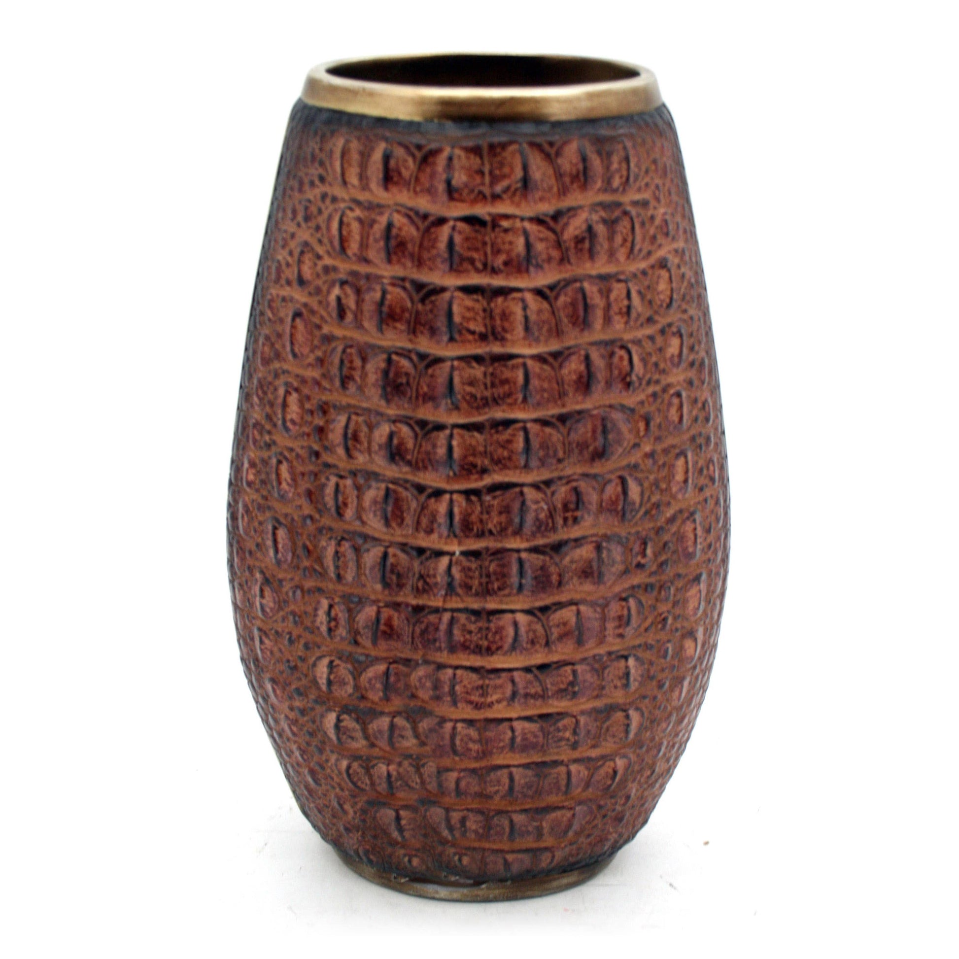 Brown Crocodile Skin Vase