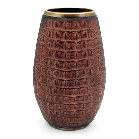 Brown Crocodile Skin Vase