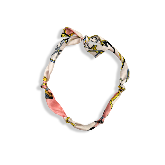 Scarf Bandana for Charm Necklace DIY - Multiple Options: Light Pink-Yellow and blue rope