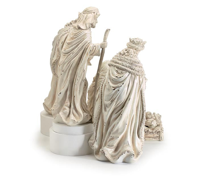 Distressed White Nativity Set (Set of 6)