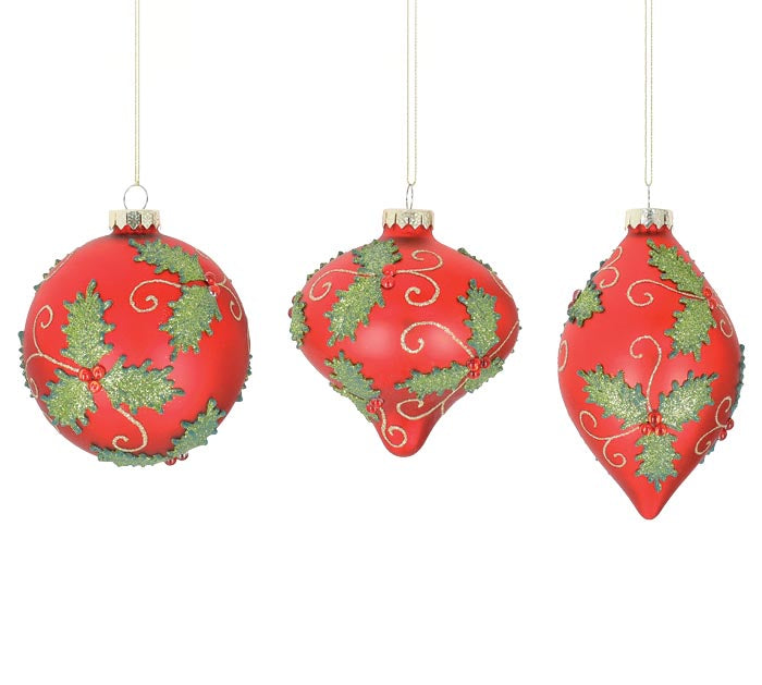 Holly Ornaments ( 3 Shapes )