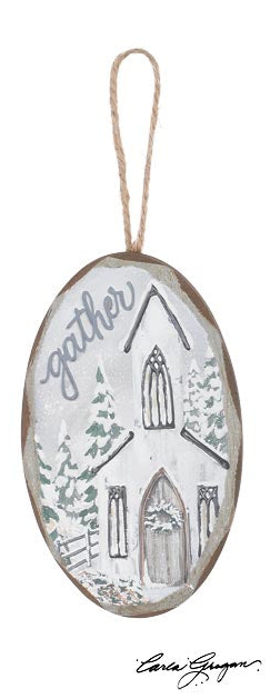 Snowy Church Message Ornament (3 Styles)