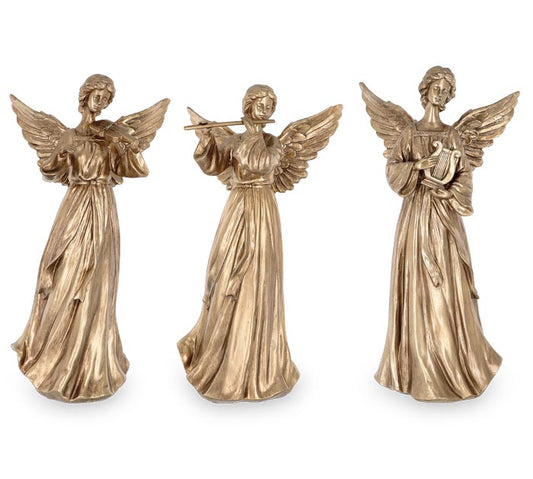 Gold Instrument Angel Figurine (3 Styles)
