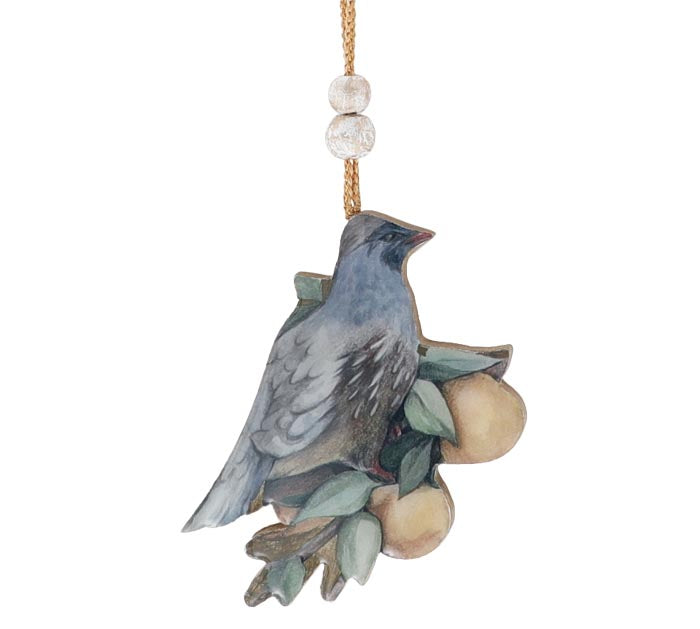 Partridge Mango Wood Ornament